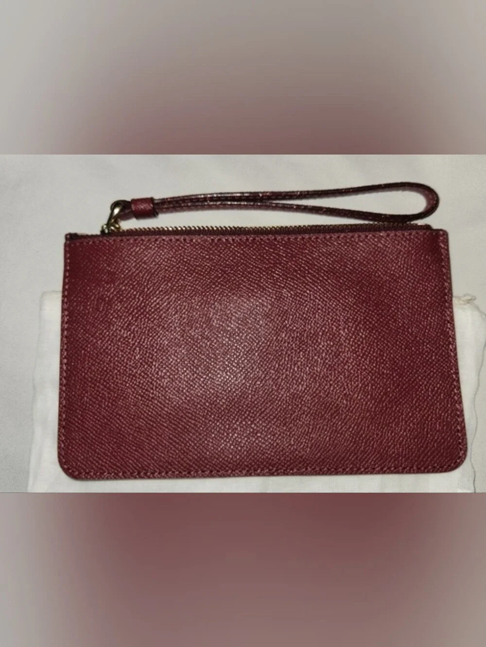 Coach Burgundy Glitter STAR Wristlet Sparkle Zip Clutch Pouch